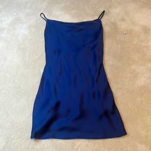 Blue silk dress